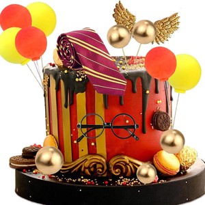 14 nouveaux toppers de gâteau en plastique rayés, motif aile et <span class=keywords><strong>cravate</strong></span>, pour décorations de fête - Product Image 5