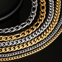 Vhxkrkc-bijoux personnalisés en acier inoxydable pour hommes, 3mm 20 pouces, corde de chaîne à boule, collier en argent or 18K, vente en gros