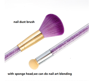 Pinceau de nettoyage de poussière d'ongles coloré avec éponge à strass, stylo de mélange dégradé double usage, outil de dégradé pour salon de manucure - Product Image 6