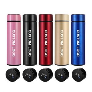 Bouteille d'eau intelligente isotherme en acier inoxydable à double paroi de 500 ml avec affichage de la température et rappel de design élégant - Product Image 1