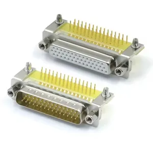 High Density D-SUB Machined Pin 44P Male Right Angle 8.89mm High Quality HDR 44Pin Male For PCB HDB 44P R/A Male