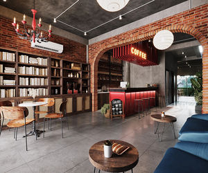 Custom Sweets Cafe Shop Furniture Bakery Showcase Fitting Marble Coffee Shop Display Bar Counter - Product Image 1