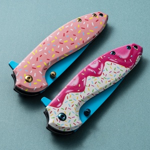 Cuchillo Plegable de Hoja Fija para Camping y Caza al Aire Libre, Mango Tipo Donut, Hoja de Acero Inoxidable, ABS, 190mm de Longitud Total, Portátil - Product Image 4