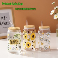 Bouteille d'eau réutilisable en verre de 500 ml en forme de canette, écologique, avec couvercle et paille, personnalisable avec logo, vente en gros