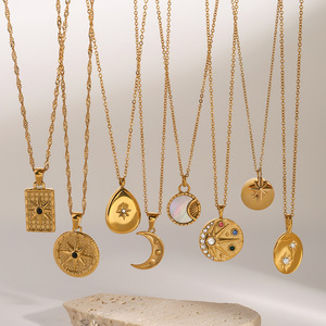 Collar con Colgante de Estrella de Ocho Puntas, Chapado en Oro de 18k con Incrustaciones de Circonio, Joyería para Mujer, Regalo, Amuleto de Moda con Diseño Geométrico - Product Image 2