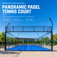 Lapangan Padel Panoramic 20m x 10m Dengan Kaca Tempered 12mm dan Rangka Baja Berlapis Bubuk