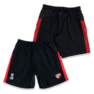 Pantalones cortos deportivos con logotipo de equipo bordado personalizado bolsillos con cremallera pantalones cortos de entrenamiento con costuras de malla transpirable - Product Image 1