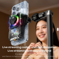Kipas Pendingin Ponsel Portabel Ringan DL23 dengan Lampu RGB, Radiator Ponsel, Klip Penjepit untuk Gaming dan Live Streaming Tiga
