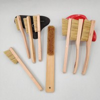 Brosse d'escalade en poils de sanglier avec manche en bois pour nettoyage de roches, impression de logo disponible