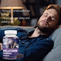 Gummies de mélatonine véganes à marque privée Amaz OEM, complément de sommeil au goût naturel, gummies pour un sommeil rapide pour adultes