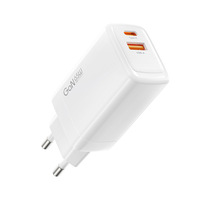 Chargeur GaN 65W avec prise EU, adaptateur de charge rapide PD + QC3.0 avec ports Type-C et USB-A, compatible avec les ordinateurs portables et les smartphones