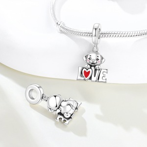 Ganku - Juego de 12 Abalorios de Mascotas Adorables, Chapados en Plata con Circonitas, de <span class=keywords><strong>Gato</strong></span> y Perro, para Hacer Pulseras, Collares y Joyería DIY, Accesorio al por Mayor - Product Image 5