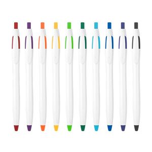 Stylo bille en plastique personnalisé de 1,0 mm de large, corps plume, design bannière sportive, article promotionnel avec fonctions personnalisées, le plus vendu - Product Image 2