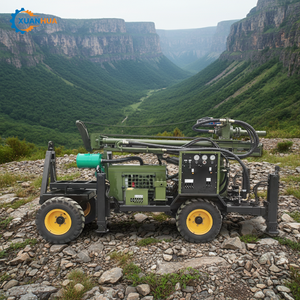 Petite foreuse rotative diesel pour puits <span class=keywords><strong>d</strong></span>'eau / Foreuse montée sur remorque et tracteur avec pompe, profondeur max. 180 m, à vendre - Product Image 1