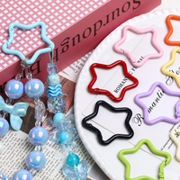 Anneaux étoiles en alliage, anneaux étoiles, porte-clés DIY, fermoirs en vrac, anneaux de clés, boucles de porte-clés, accessoires et composants de bijoux