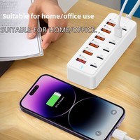 Hub d'extension PVC 12 ports (6 USB, 6 Type-C) 66W PD, station d'accueil pour charge et transmission de données vers prise de chargeur de batterie externe