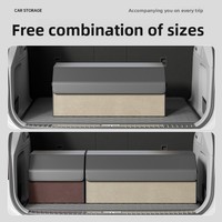 Organisateur de coffre de voiture en cuir suédé de luxe, grande capacité, pliable, pour SUV, berline, fourgonnette, logo personnalisé, taille sur mesure, fabricant