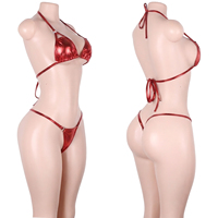 Tenues de danse exotiques personnalisées OEM avec chaîne de diamants, ensembles de lingerie deux pièces, hauts de bikini, culottes string, tenues de club