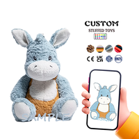 Boneka Keledai Kecil Biru Kustom, Produk Baru yang Lucu, Bahan Lembut dengan Isian Kapas PP, Boneka Eksklusif yang Dapat Dipesan Sesuai Keinginan