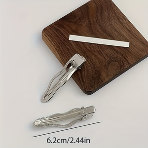 Lot de 8 <span class=keywords><strong>pinces</strong></span> à <span class=keywords><strong>cheveux</strong></span> Y2K argentées, formes vague, étoile, géométriques et goutte d'eau, <span class=keywords><strong>pinces</strong></span> à franges stylées et <span class=keywords><strong>pinces</strong></span> bec de canard pour le front - Product Image 4