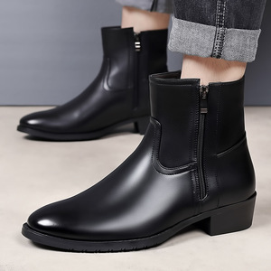 Botas Cortas de Cuero Británicas para Hombre, de Media Caña, de Secado Rápido, con Cierre Deslizante, Tallas Grandes, Puntiagudas, para Verano, Otoño e Invierno - Product Image 6