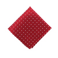 Fournisseur de la Chine en gros Mode pour hommes personnalisée Jacquard blanc à pois rouge Mouchoir de poche en soie tissée pour hommes