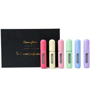 Rubber Finish Soft Touch 5ml Travel Perfume Spray Bottle Refillable Perfume Bottle Perfume Empty Bottles with Boxes