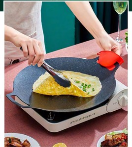 Multiple Thickness Hot Sale Korean Barbecue Camping Grill <b>Pan</b> <b>Cast</b> Iron Griddle Plate Baking Sheet Double Handle Lightweight - Product Image 5