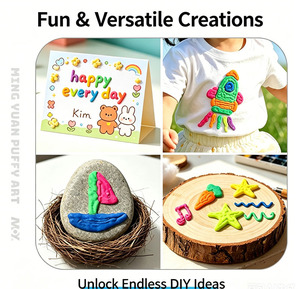 Stylos gel 3D gonflables non toxiques, 6 couleurs, marqueurs de peinture magiques DIY pour enfants, tissu, pierre, cartes, artisanat - Product Image 6