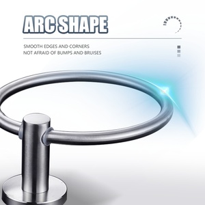 Porte-serviette rond moderne en acier inoxydable 304, design peu encombrant pour appartement ou hôtel - Product Image 2