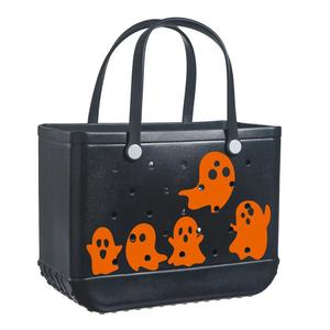 Borsa da Spiaggia in EVA con Logo Personalizzato, Fantasma e Pipistrello di Halloween, Impermeabile, Grande Capacità, Lavabile, per Piscina e Viaggi - Product Image 4