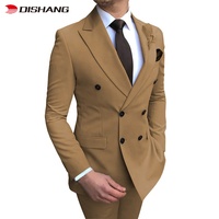Costume de Mariage Homme de Luxe Sur Mesure, 2 Pièces (Blazer et Pantalon), Coupe Slim, Couleur Unie, pour Affaires et Bureau, 100% Coton