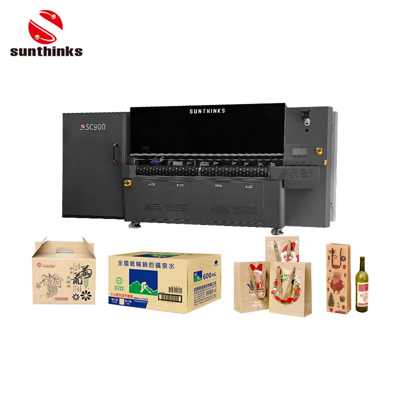 Sunsinks 뜨거운 판매 브랜드 OEM 디지털 단일 패스 프린터 대형 용지 포장 골판지/판지 상자 프린터