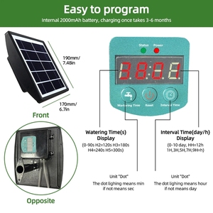 4 <strong>Digital</strong> Solar Watering Device 10 Pots Solar Automatic Plant Self Watering <strong>Timer</strong> Smart Solar Drip Irrigation Kit for Plant