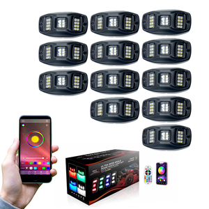 ไฟใต้ท้องรถยนต์ ADT Ip68 กันน้ำ 12 ชิ้น ควบคุมผ่านแอพไร้สาย สำหรับรถออฟโรดทุกประเภท ไฟ RGBW LED มุมกว้างพิเศษ 2000lm - Product Image 1