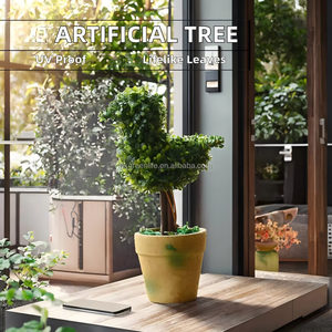 Arbre Topiaire Artificiel en Buis Hautement Résistant aux UV, Type Plante en Herbe Durable, Fil Plastique Vert, Tissu en Soie PE - Product Image 6