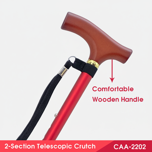 Canne de marche rouge élégante avec un design durable à deux sections - Product Image 1