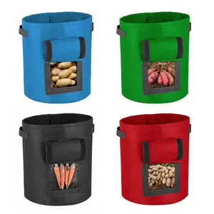 5-Pack Potato Grow Bags Garden Planting Bag with Durable Handle Thickened Nonwoven Fabric Pots for Tomato Vegetable and Fruits