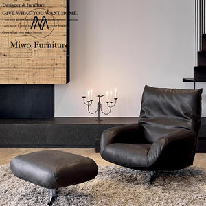 <span class=keywords><strong>Fauteuil</strong></span> inclinable moderne en métal et <span class=keywords><strong>cuir</strong></span> pour le salon, le bureau et la chambre à coucher. - Product Image 4