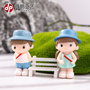ตุ๊กตาคู่การ์ตูนขนาดเล็ก Depeng Crafts สีฟ้า ผลิตด้วยวิธีฉีดขึ้นรูป เหมาะสำหรับตกแต่งวันเกิดและตกแต่งบ้าน - Product Image 2