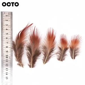 Plumes de <span class=keywords><strong>faisan</strong></span> rouge naturelles de 4 à 8 cm, 100 pièces, pour loisirs créatifs et bijoux fantaisie - Product Image 1