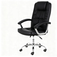Chaise de direction ergonomique et confortable en cuir PU, tissu et base en métal pour salon et café