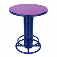 Table de bar ronde de 80 cm pour collaboration au bureau, avec double anneau de repose-pieds, pour espace de repos du personnel, coin thé, salon moderne