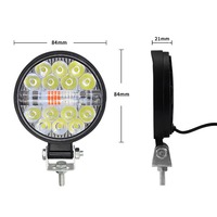Lampe de travail LED mini 3 pouces 42W/48W 14LED 16LED Blanc Rouge Bleu Stroboscopique Clignotant Lampe de voiture Lumière d'avertissement 9-80V Garantie 1 an