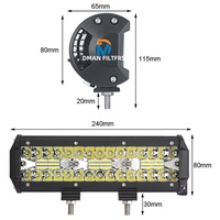 Promotion : Barre lumineuse de travail LED 7 pouces à lentille 6D, faisceaux de projecteur et de diffusion pour 4x4 tout-terrain, feux de conduite 12V pour voiture