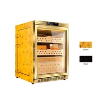 Humidor Cerutu Elektrik Raching Golden Black Color MON800A dengan Kapasitas 150L, Kontrol Suhu & Kelembapan, Siap Kirim