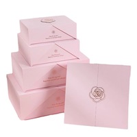 Boîte-cadeau de mariage de luxe Valentine Rose Rose avec double porte Papier d'impression de luxe avec stratification mate et gaufrage pour cadeau