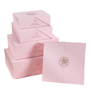 Lusso san valentino rosa rosa scatola regalo di nozze con doppie porte di lusso carta stampata con laminazione opaca e goffratura per il presente - Product Image 5