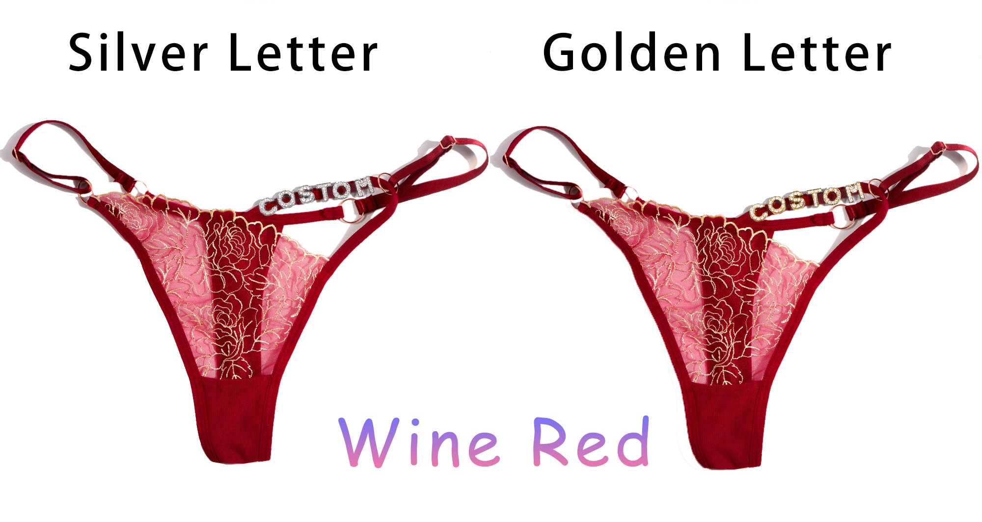 Burgundy with letter