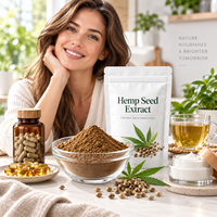 Poudre d'extrait de graines de chanvre LongBio 10:1, extrait de graines de Sativa, matière première botanique naturelle pour l'alimentation et les cosmétiques, approvisionnement en vrac